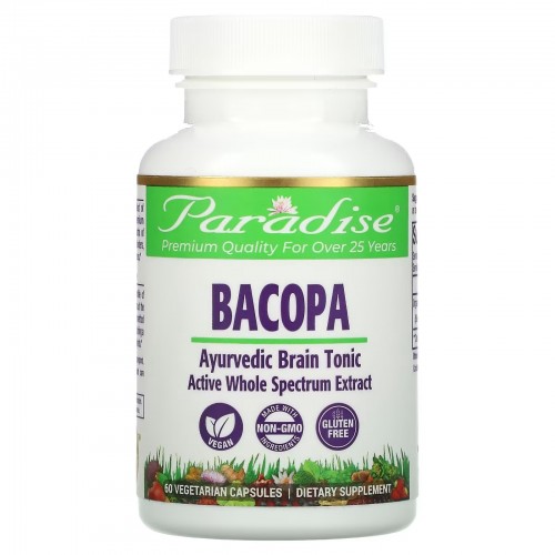 Paradise Herbs, Бакопа, 60 вегетарианских капсул Paradise Herbs, Бакопа, 60 вегетарианских капсул